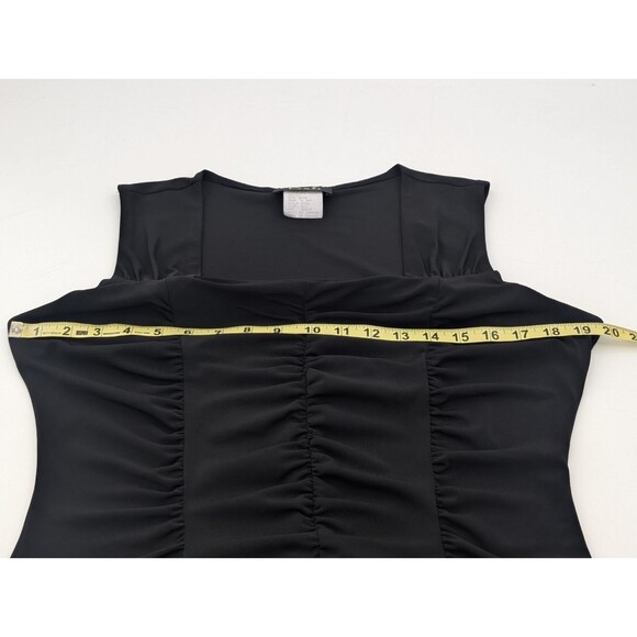Bali Vintage Rouged Black Sweetheart Neck Sleeveless Stretch Blouse Size Large - Picture 4 of 7